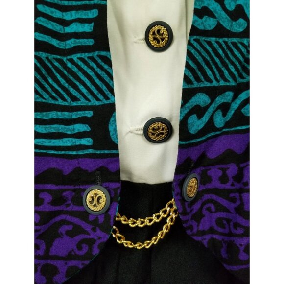 Perceptions By Irene B. Faux Vest/Layers Belted Dres Women's Sz 8 Vtg 1980s - Picture 5 of 6